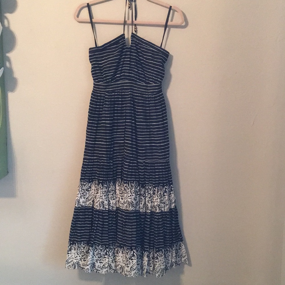 Black and White Gap Halter Dress